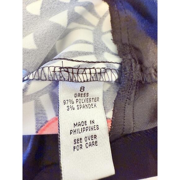 Alyx Ltd Womens Black Red White Floral Pattern Round Neck Above Knee Dress 8 - Picture 8 of 9